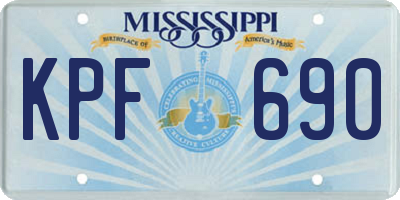 MS license plate KPF690