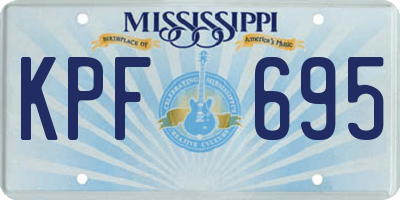 MS license plate KPF695