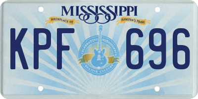 MS license plate KPF696