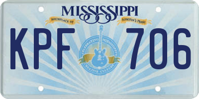 MS license plate KPF706