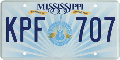 MS license plate KPF707