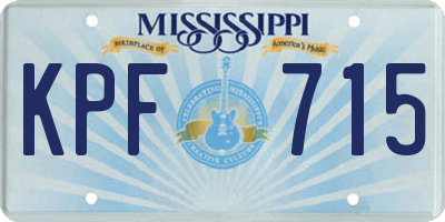MS license plate KPF715