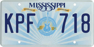 MS license plate KPF718