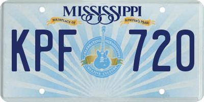 MS license plate KPF720