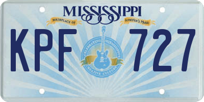 MS license plate KPF727