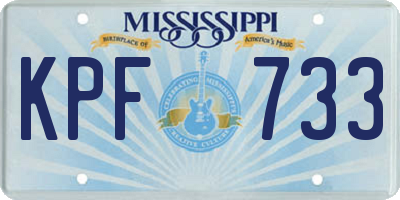 MS license plate KPF733
