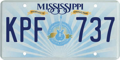 MS license plate KPF737