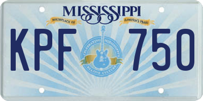 MS license plate KPF750