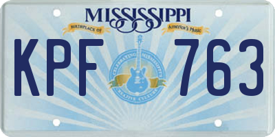 MS license plate KPF763