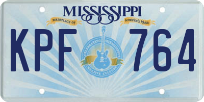 MS license plate KPF764