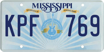MS license plate KPF769