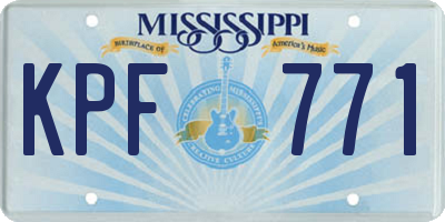 MS license plate KPF771