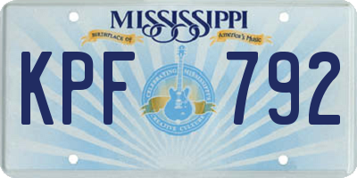 MS license plate KPF792