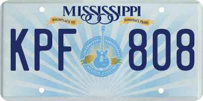 MS license plate KPF808