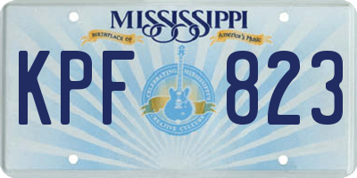 MS license plate KPF823