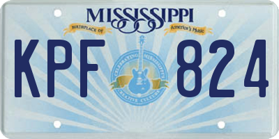 MS license plate KPF824