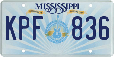 MS license plate KPF836