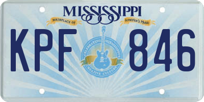 MS license plate KPF846