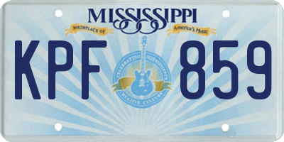 MS license plate KPF859