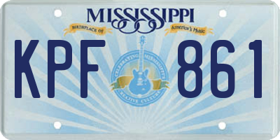 MS license plate KPF861