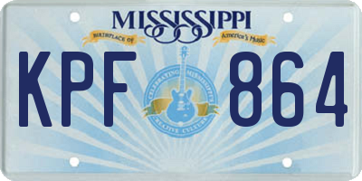 MS license plate KPF864