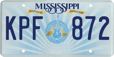MS license plate KPF872