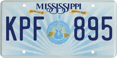 MS license plate KPF895