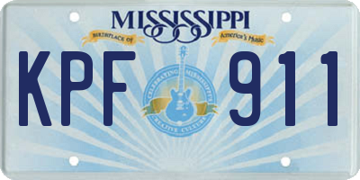 MS license plate KPF911