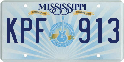 MS license plate KPF913