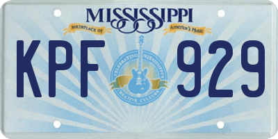 MS license plate KPF929