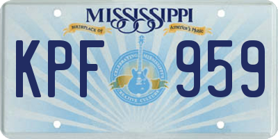 MS license plate KPF959