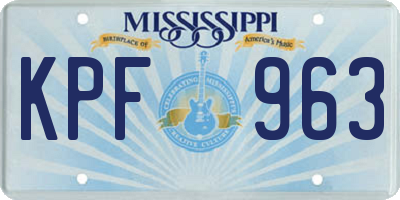 MS license plate KPF963