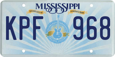 MS license plate KPF968