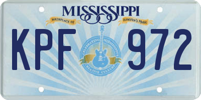 MS license plate KPF972