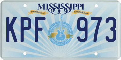 MS license plate KPF973