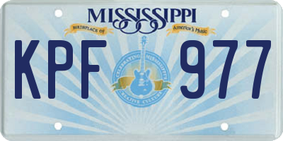 MS license plate KPF977