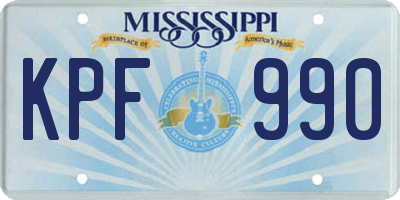 MS license plate KPF990