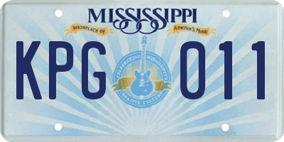 MS license plate KPG011