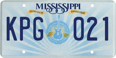 MS license plate KPG021