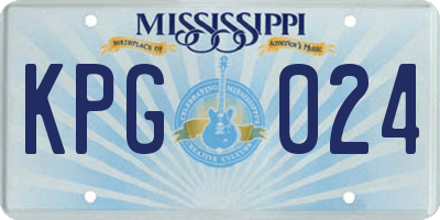 MS license plate KPG024