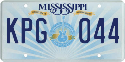 MS license plate KPG044