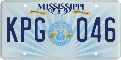 MS license plate KPG046