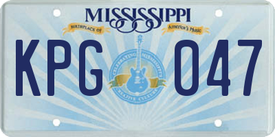 MS license plate KPG047