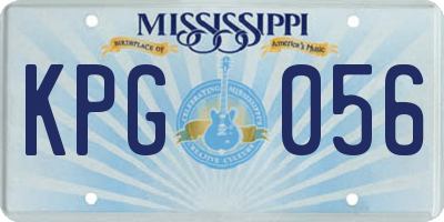 MS license plate KPG056