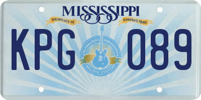 MS license plate KPG089