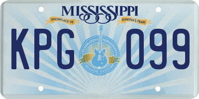 MS license plate KPG099