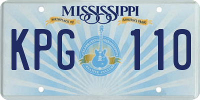 MS license plate KPG110