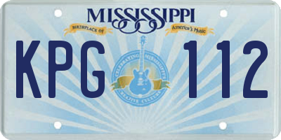 MS license plate KPG112