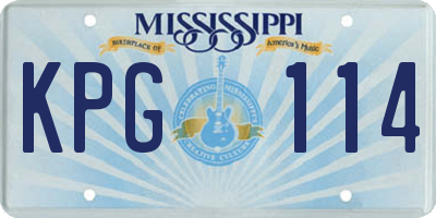 MS license plate KPG114