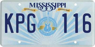 MS license plate KPG116